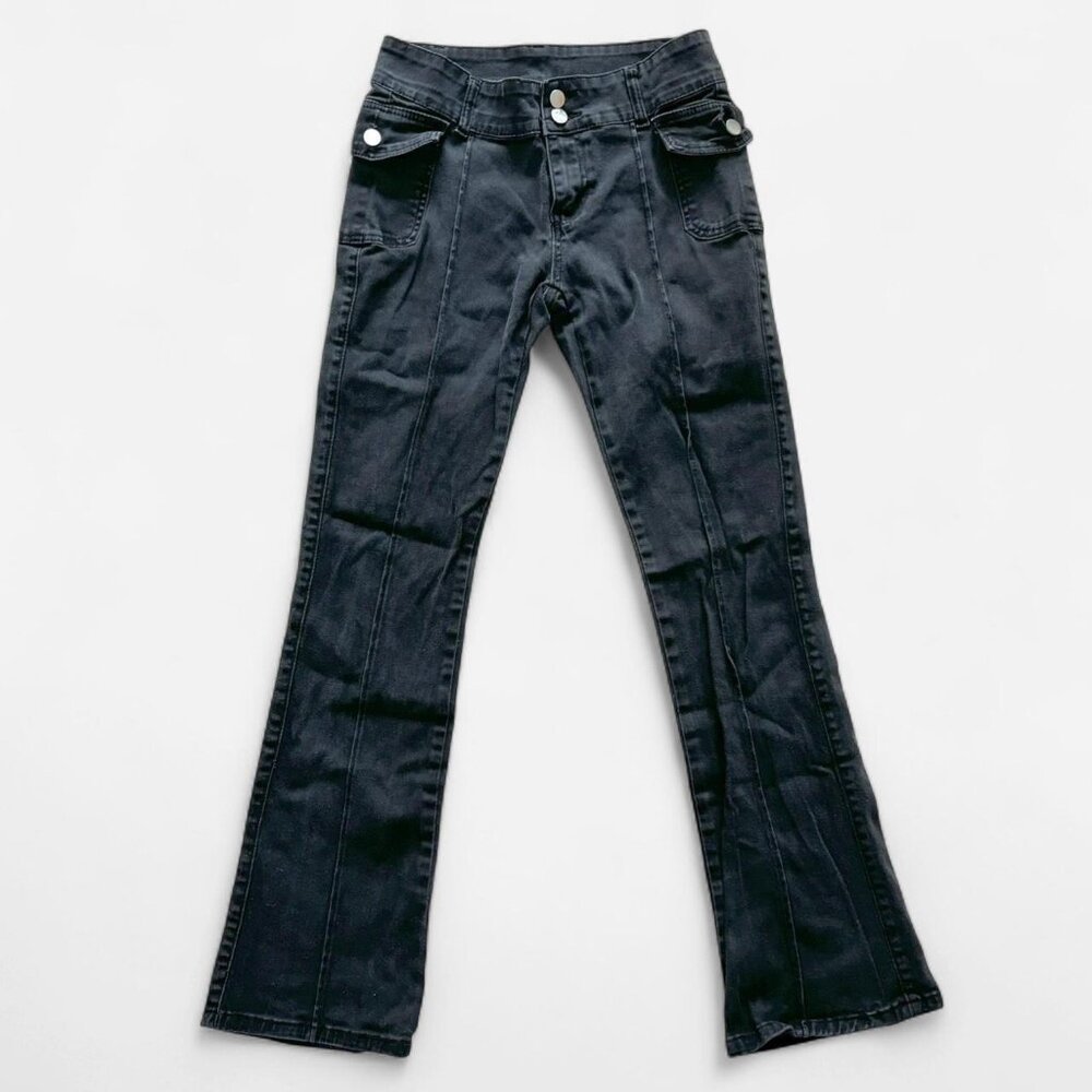 Black low waisted flared jeans